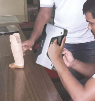 Scanning a prosthetic part using a Shining 3D scanner â€" a project conducted in 2019 with the National Hospital of Sri Lanka and RCS2 Technologies
