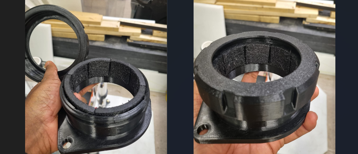 A rode holder printed in TPU with a fuzzy skin effect Ã¢â‚¬&ldquo; enhancing grip and ensuring a secure, snug fit.