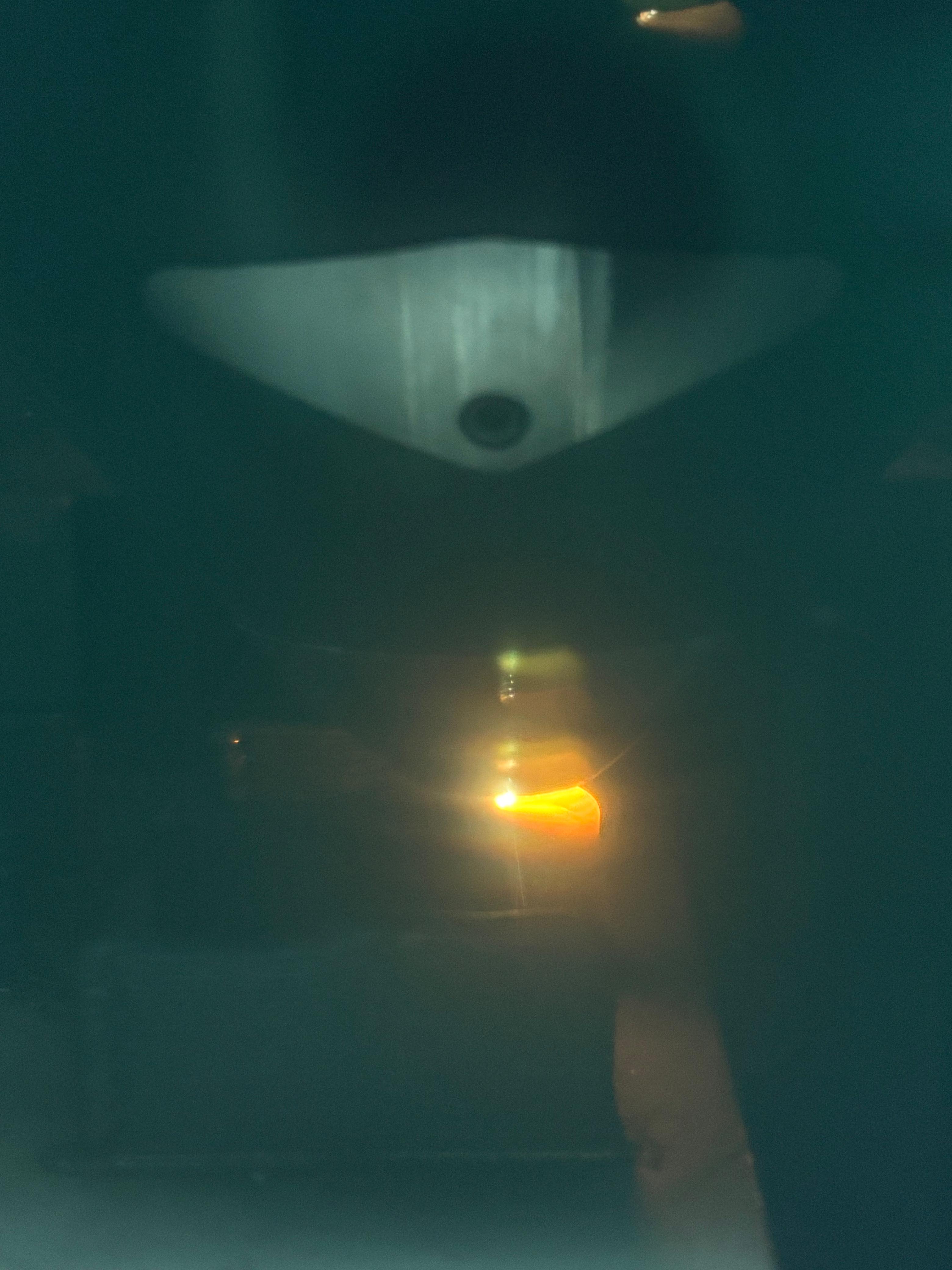 The Meltio printer mid-deposition